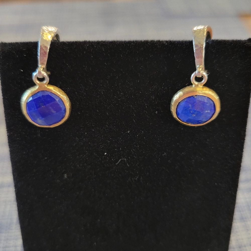 Gurhan sterling silver, gold vermeil lapis earrings